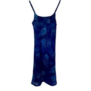 Vintage Floral Blue Slip Dress
